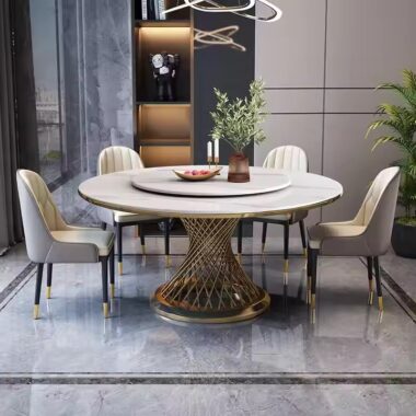 Premium Quality Round Ceramic Dining Table for Restaurant Use