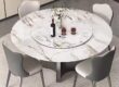 Premium Quality Round Ceramic Dining Table for Restaurant Use