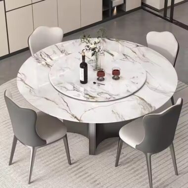 Premium Quality Round Ceramic Dining Table for Restaurant Use