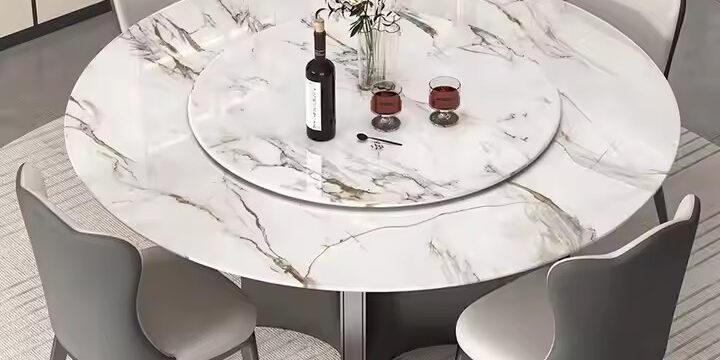 Premium Quality Round Ceramic Dining Table for Restaurant Use