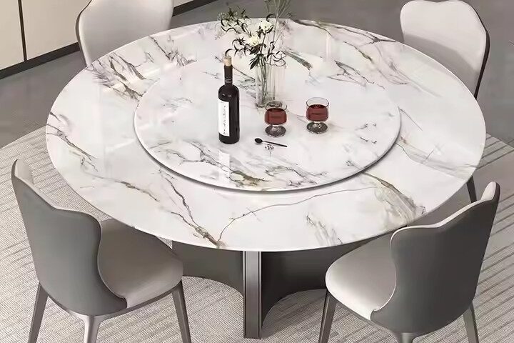 Premium Quality Round Ceramic Dining Table for Restaurant Use