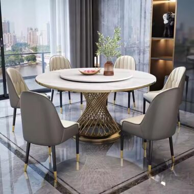 Premium Quality Round Ceramic Dining Table for Restaurant Use
