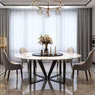 Premium Quality Round Ceramic Dining Table for Restaurant Use