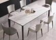 Italian Style Minimalist Rectangular Ceramic Dining Table with Sleek Finish