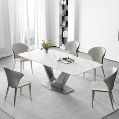 Modern Rectangular Ceramic Dining Table for Contemporary Home Use
