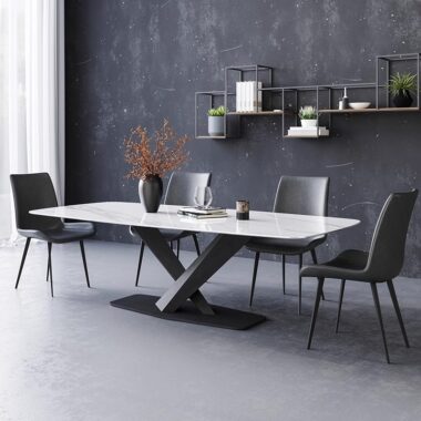 Modern Rectangular Ceramic Dining Table for Contemporary Home Use