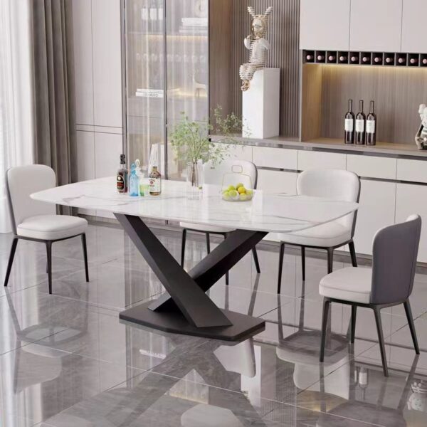 Modern Rectangular Ceramic Dining Table for Contemporary Home Use