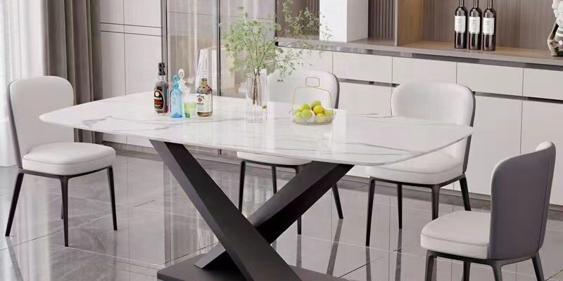 Modern Rectangular Ceramic Dining Table for Contemporary Home Use
