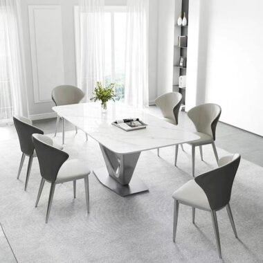 Modern Rectangular Ceramic Dining Table for Contemporary Home Use
