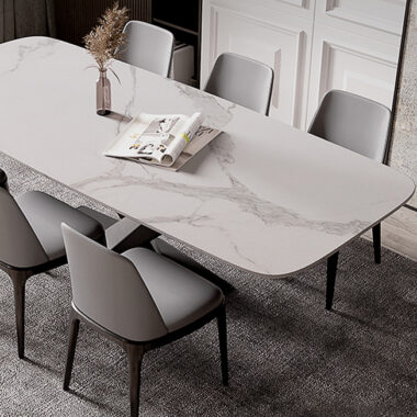 Modern Rectangular Ceramic Dining Table for Contemporary Home Use