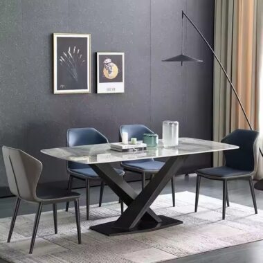 Modern Rectangular Ceramic Dining Table for Contemporary Home Use