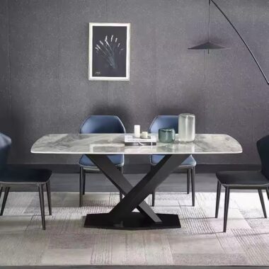 Modern Rectangular Ceramic Dining Table for Contemporary Home Use