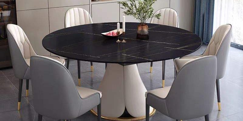 Vintage Style Round Ceramic Dining Table for Classic Home Interiors