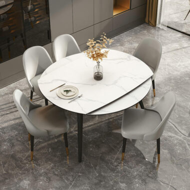 Vintage Style Round Ceramic Dining Table for Classic Home Interiors