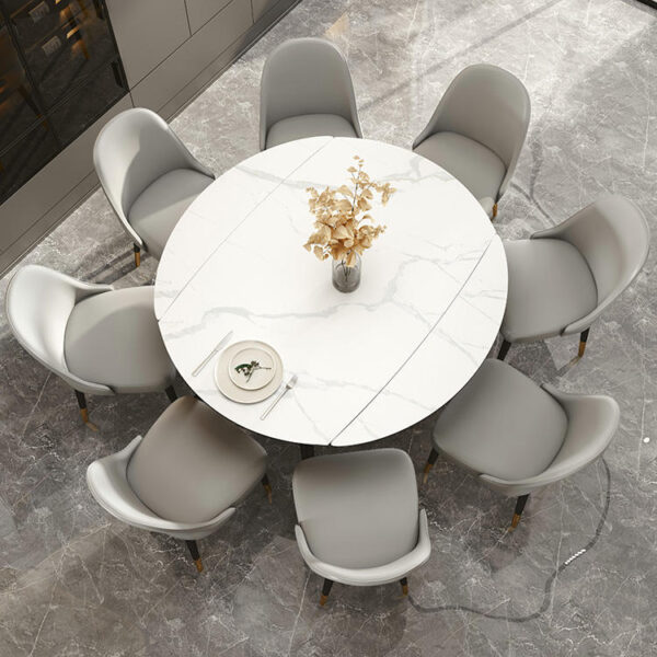 Vintage Style Round Ceramic Dining Table for Classic Home Interiors
