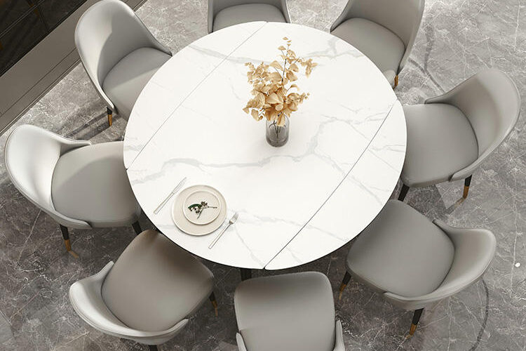 Vintage Style Round Ceramic Dining Table for Classic Home Interiors