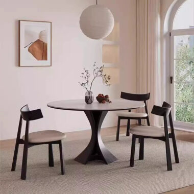 Vintage Style Round Ceramic Dining Table for Classic Home Interiors