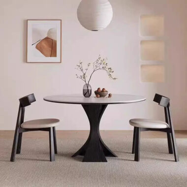 Vintage Style Round Ceramic Dining Table for Classic Home Interiors