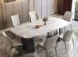 European Luxury Modern Rectangular Ceramic Dining Table for Homes