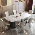 European Luxury Modern Rectangular Ceramic Dining Table for Homes