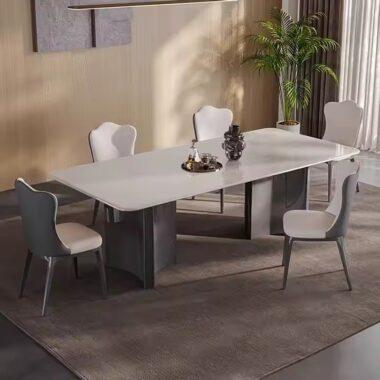European Luxury Modern Rectangular Ceramic Dining Table for Homes