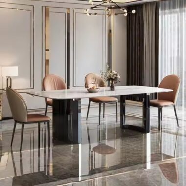 European Luxury Modern Rectangular Ceramic Dining Table for Homes