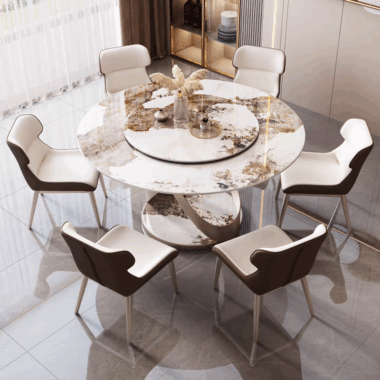 Modern Round Ceramic Dining Table for Home Use