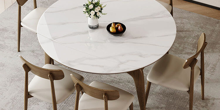 Modern Round Ceramic Dining Table for Home Use