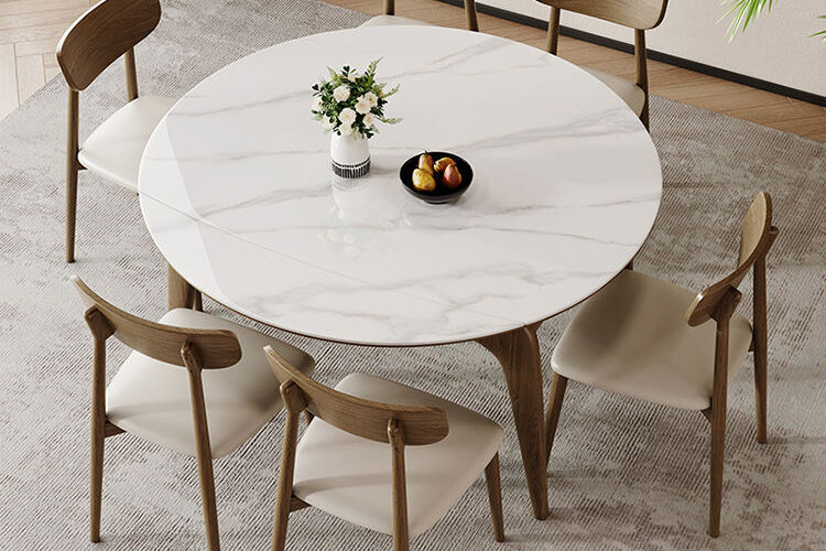 Modern Round Ceramic Dining Table for Home Use
