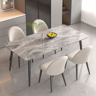 Compact home ceramic rectangular dining table for modern interiors