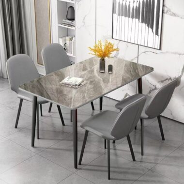 Compact home ceramic rectangular dining table for modern interiors