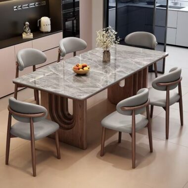 French modern compact ceramic rectangular dining table for homes