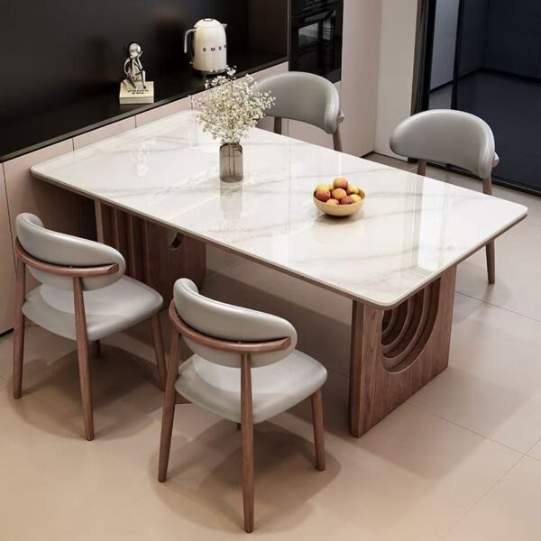 French modern compact ceramic rectangular dining table for homes