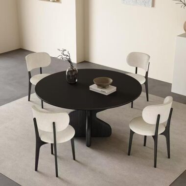 French-style modern round ceramic dining table