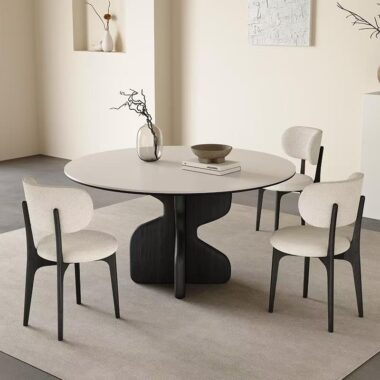 French-style modern round ceramic dining table