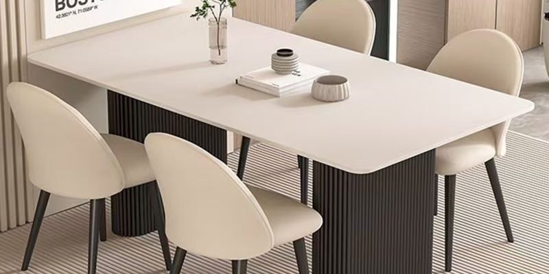 French modern vintage ceramic rectangular dining table