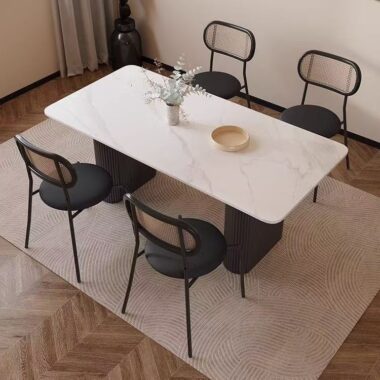 French modern vintage ceramic rectangular dining table