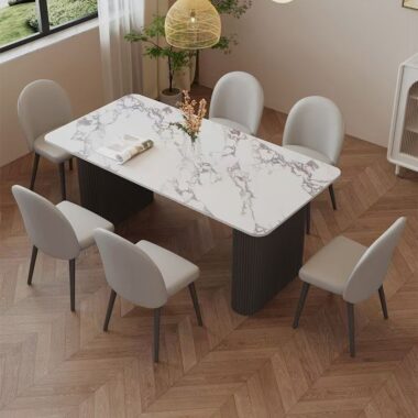 French modern vintage ceramic rectangular dining table