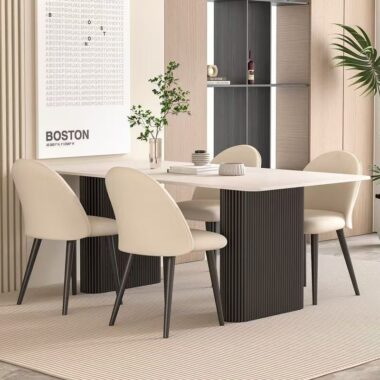 French modern vintage ceramic rectangular dining table