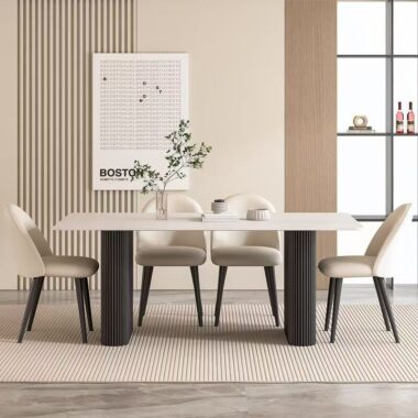 French modern vintage ceramic rectangular dining table