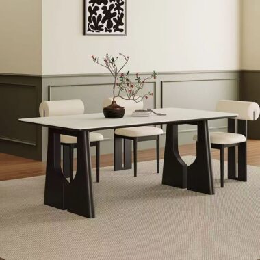 French vintage rectangular ceramic dining table for home décor