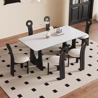 French vintage rectangular ceramic dining table for home décor