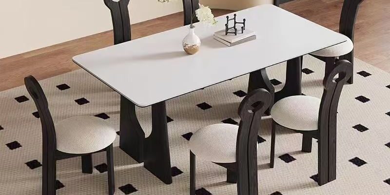 French vintage rectangular ceramic dining table for home décor