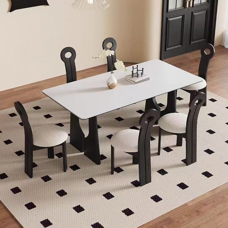 French vintage rectangular ceramic dining table for home décor