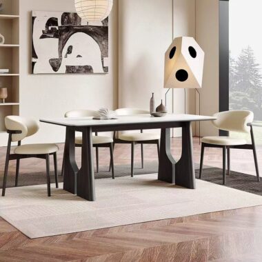 French vintage rectangular ceramic dining table for home décor