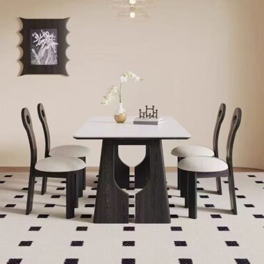 French vintage rectangular ceramic dining table for home décor