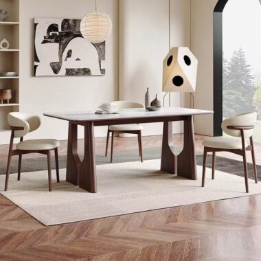 French vintage rectangular ceramic dining table for home décor