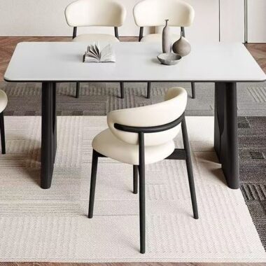 French vintage rectangular ceramic dining table for home décor