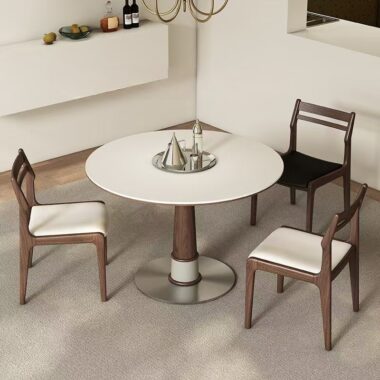 french vintage round ceramic dining table for home interiors