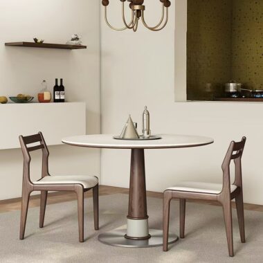 french vintage round ceramic dining table for home interiors